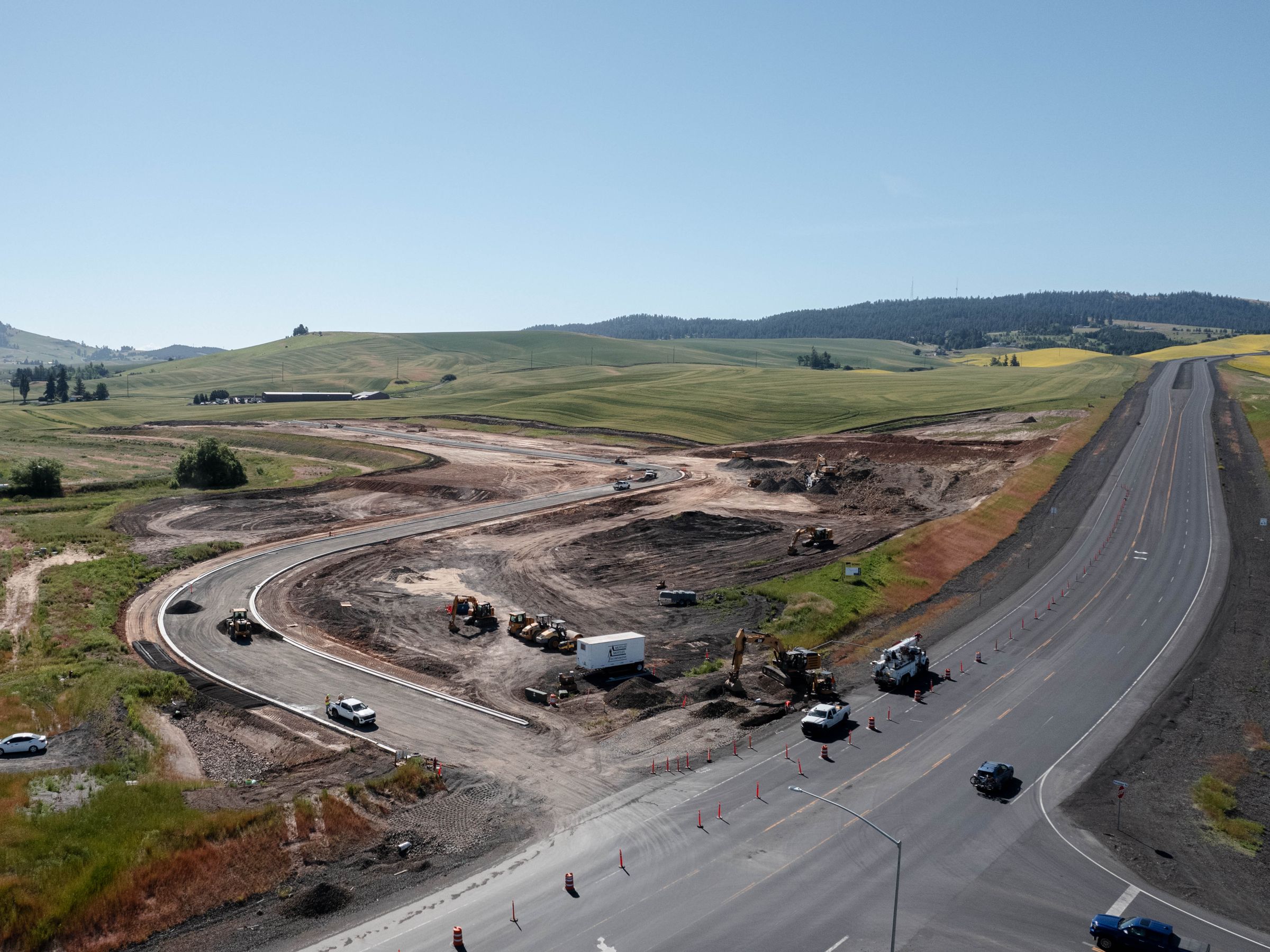 Aerial photo of SOMO Business Park under construction beside US Highway 95